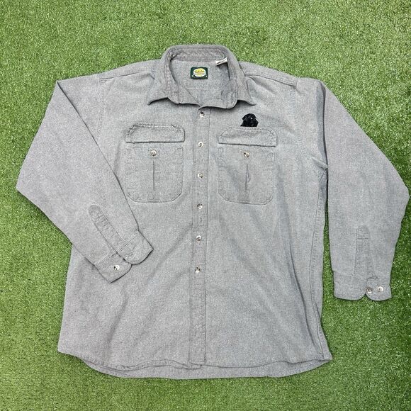 Cabelas Button Down Shirt Embroidered Labrador Retriever Mens 2XL Heavy Cotton - Picture 1 of 6